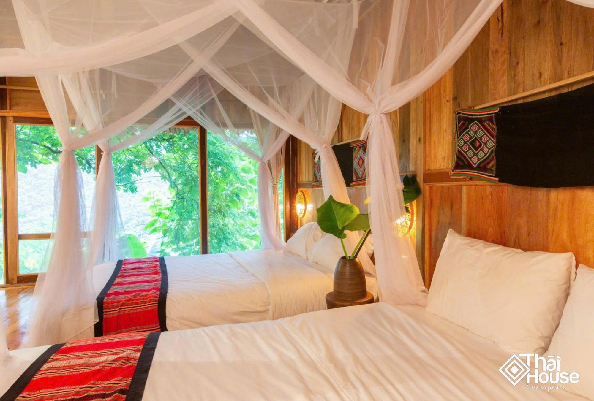 Thai House Pu Luong - Century Old Stilt House With Terrace Views Huong Ba Thuoc エクステリア 写真